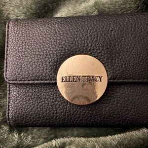 Ellen Tracy Black Wallet with Gold Accent